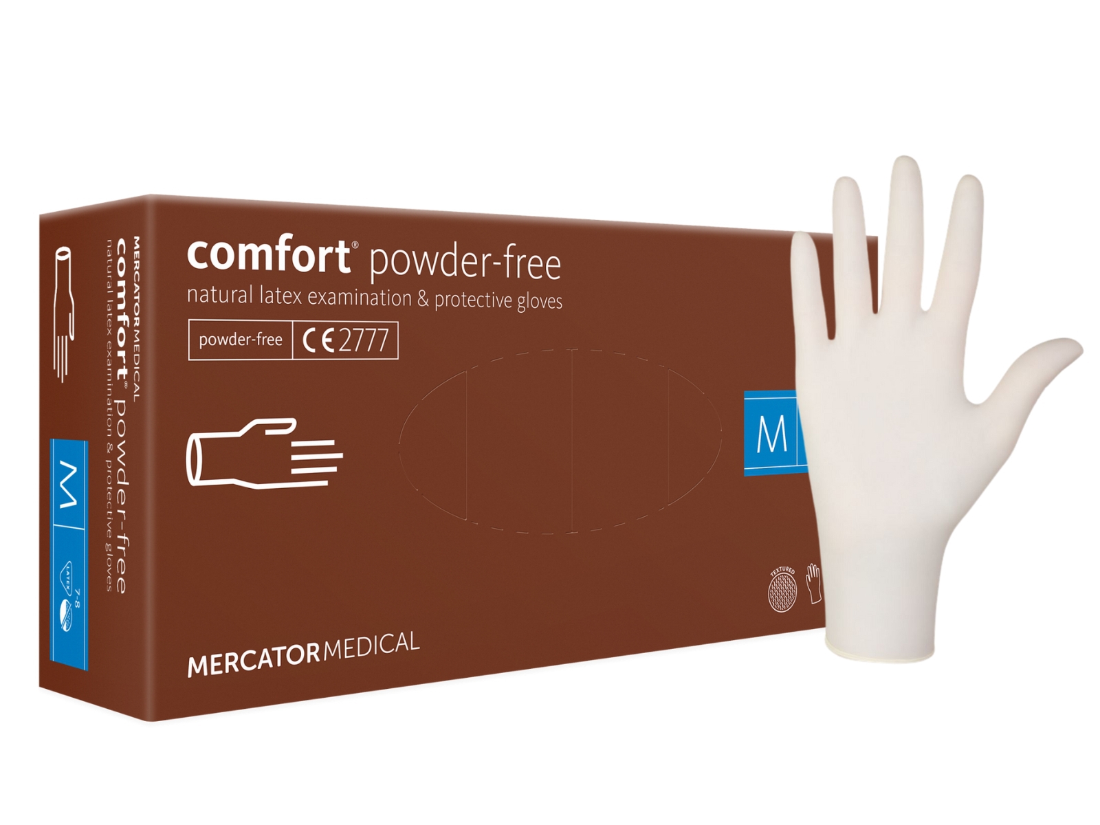 Rękawice Latex Comfort M Mercator Bezpudrowe A100